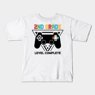 2nd Grade Level Complete Graduation Gamer Boys Kids Kids T-Shirt